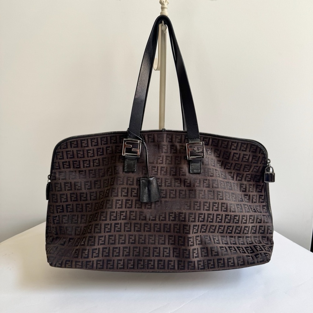 Authentic Fendi Zucchino Canvas Tote Travel Bag - Picture 1 of 7